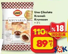 UNO ÇİKOLATA KREMALI KRUVASAN 8'Lİ fiyat ve kampanya bilgisi